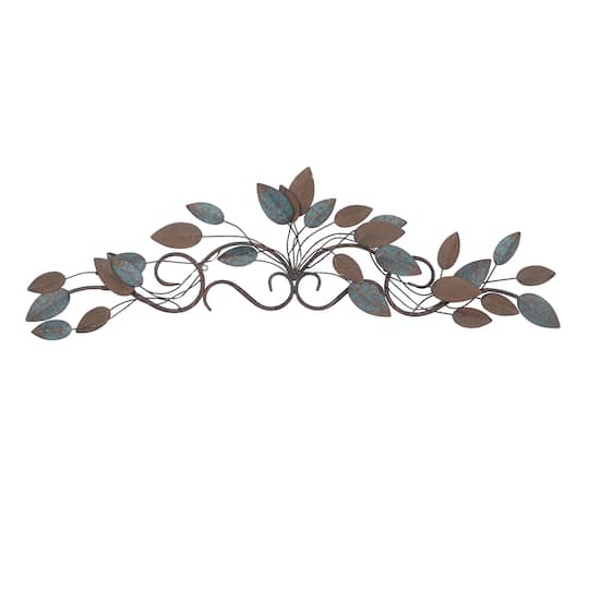 35&#x22; Blue Metal Traditional Floral Wall D&#xE9;cor